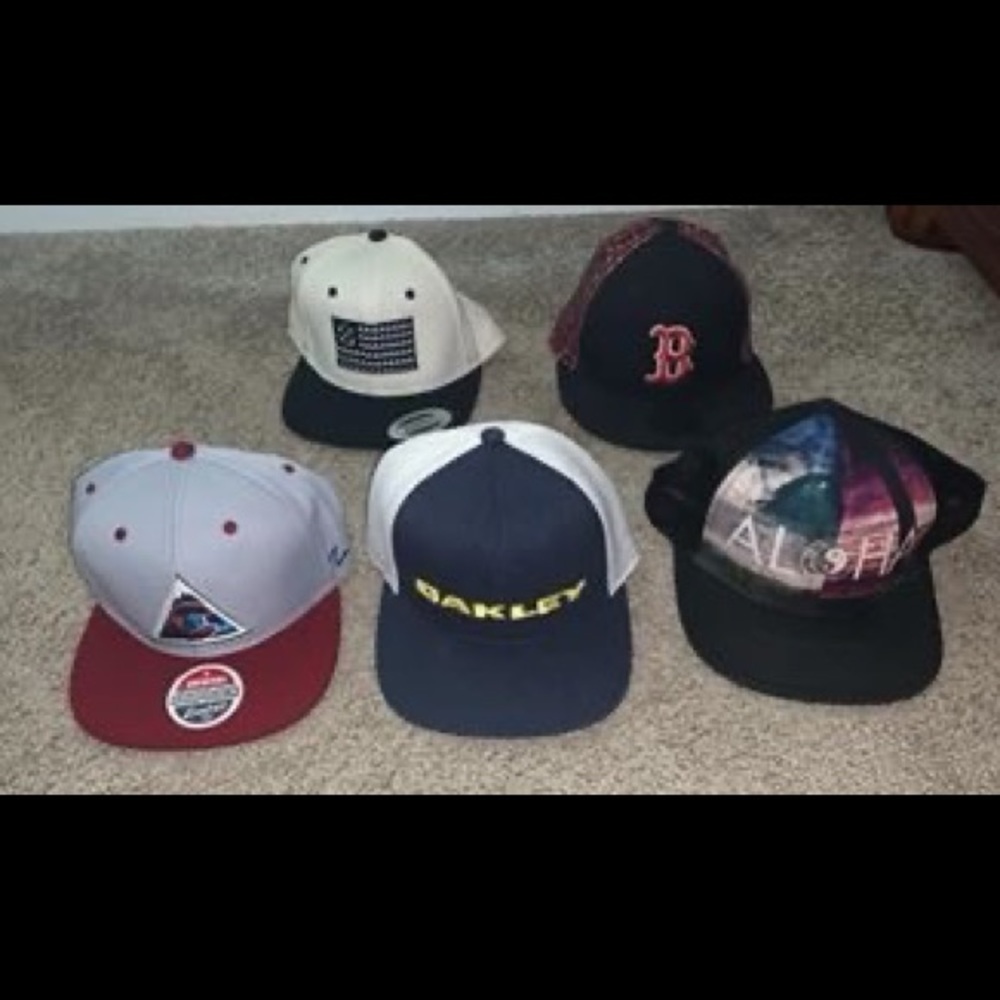 Hats, all snap back except Boston (7 1/4)